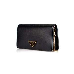 Prada Miniborse Black Vitello Move Leather Chain Cross